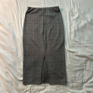 H&M Black and White Checkered Pencil Skirt